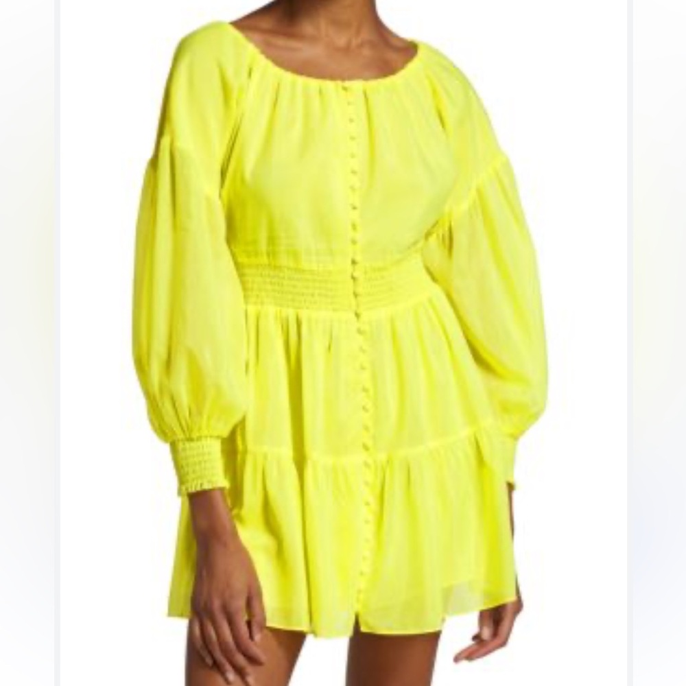 Alice+Olivia Kiara Puff Sleeve Mini Dress
